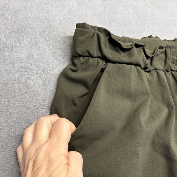 Lululemon Size 14 Keep Moving Pant 7/8 High Rise Green Paperbag Elastic Waist - Picture 3 of 11